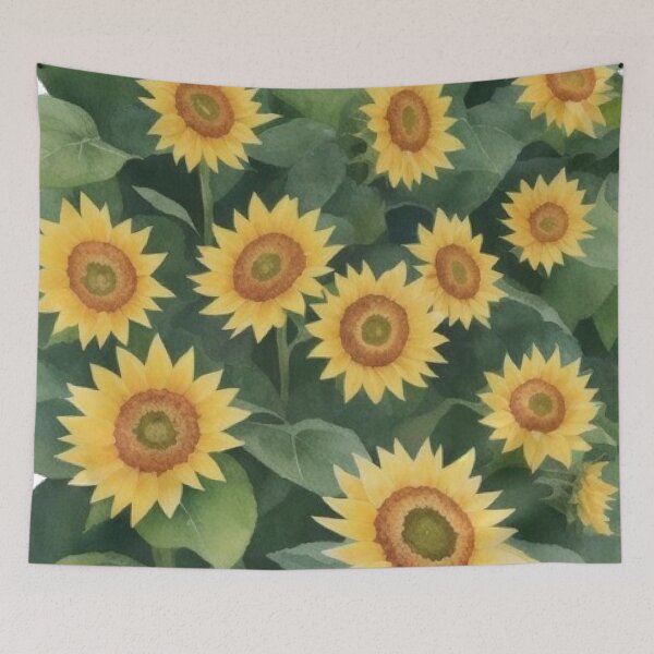 Item preview, Sunny Watercolor Sunflowers - Bright Botanical Art designed and sold by vekotpu.
