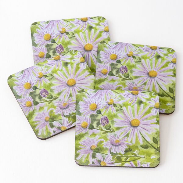 Item preview, Watercolor Colorado Aster flowers designed and sold by Tarot and Trinkets.