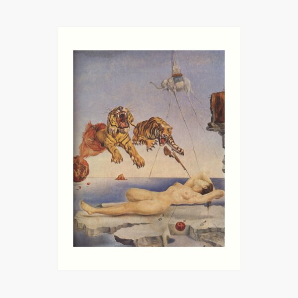 Salvador Dali, Dream Caused by the Flight of a Bee around a Pomegranate a Second before Awakening. Art Print