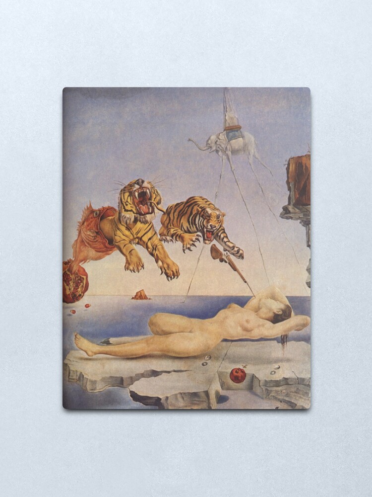 Alternate view of Salvador Dali, Dream Caused by the Flight of a Bee around a Pomegranate a Second before Awakening. Metal Print