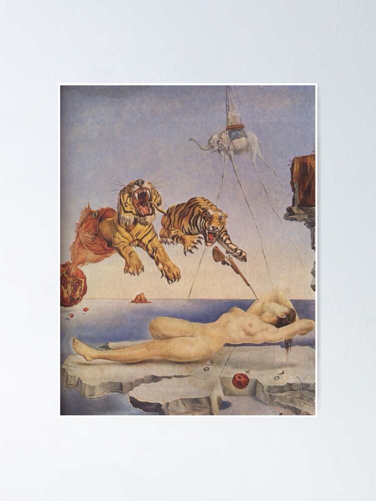Alternate view of Salvador Dali, Dream Caused by the Flight of a Bee around a Pomegranate a Second before Awakening. Poster