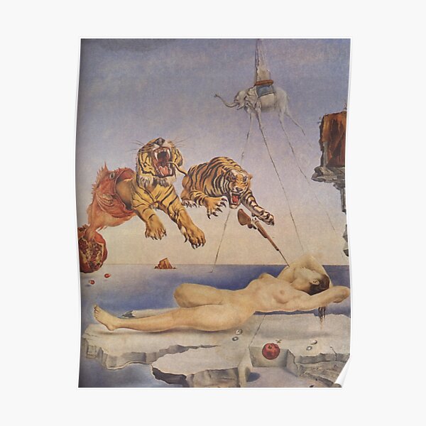 Salvador Dali, Dream Caused by the Flight of a Bee around a Pomegranate a Second before Awakening. Poster