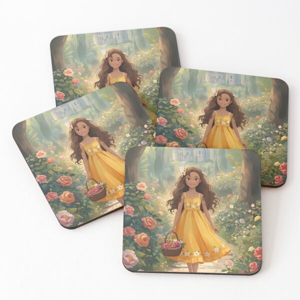 Item preview, Warm Light Garden – Fairytale Girl Watercolor Design designed and sold by Valeree Store.