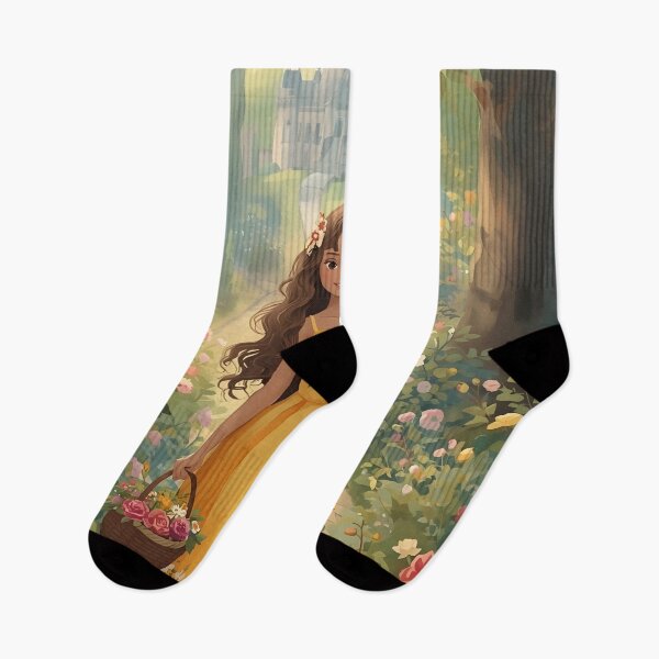 Item preview, Warm Light Garden – Fairytale Girl Watercolor Design designed and sold by Valeree Store.