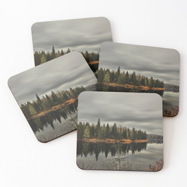 Item preview, Reflection of fir trees on the lake, Quebec, Canada designed and sold by Production Art Manon Meilleur.