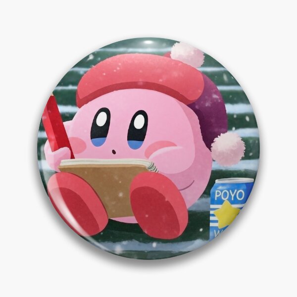 Aperçu de l'œuvre Kirby l'artiste de l'hiver : Croquis de neige et eau Poyo créée et vendue par Toon Prints.