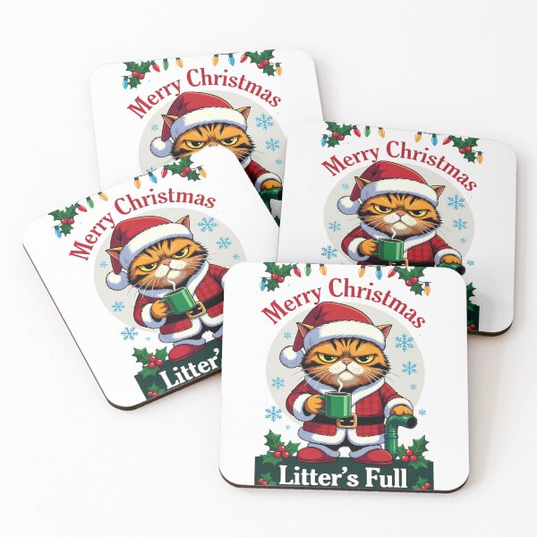 Item preview, Litter's Full  Cat Lovers Sticker & Tee Christmas Angry Edition designed and sold by GeniePixel.