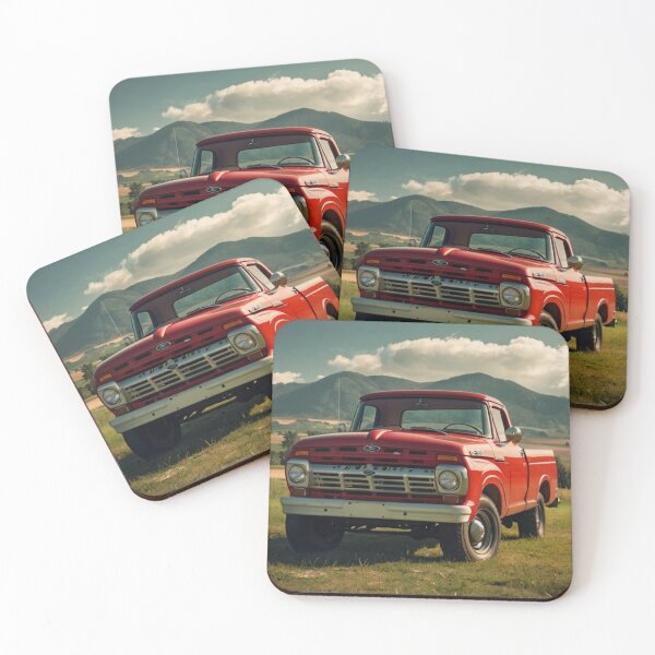 Item preview, Red Spirit, Retro 1965 Ford Pickup in the Golden Field designed and sold by BlareBlare.