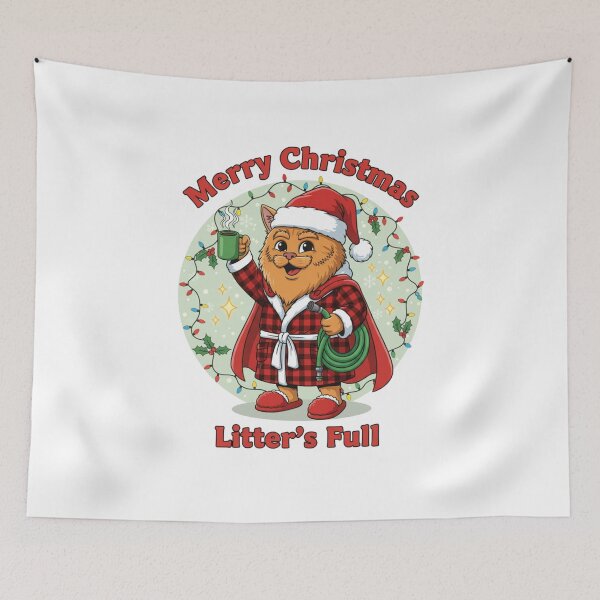 Item preview, Vintage Litter's Full Funny Cat Lover Christmas Poster & shirt designed and sold by GeniePixel.