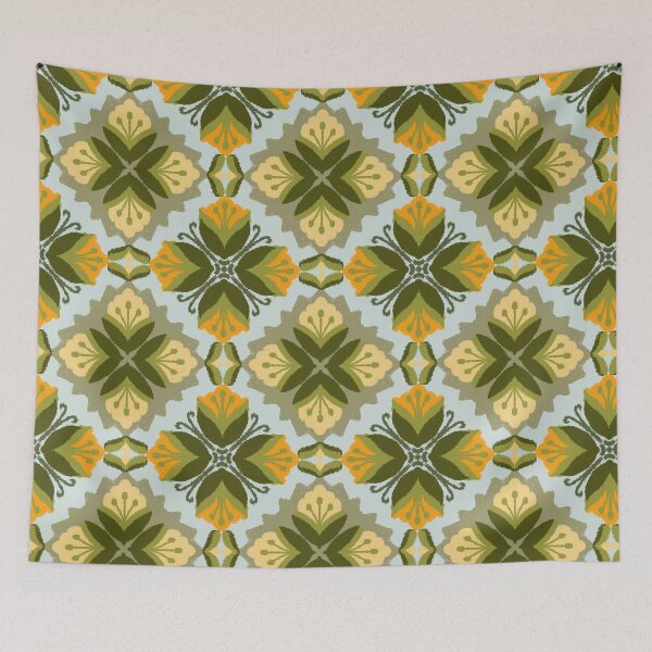 Item preview, Ikat Floral Geometry Pattern designed and sold by Dintheo.