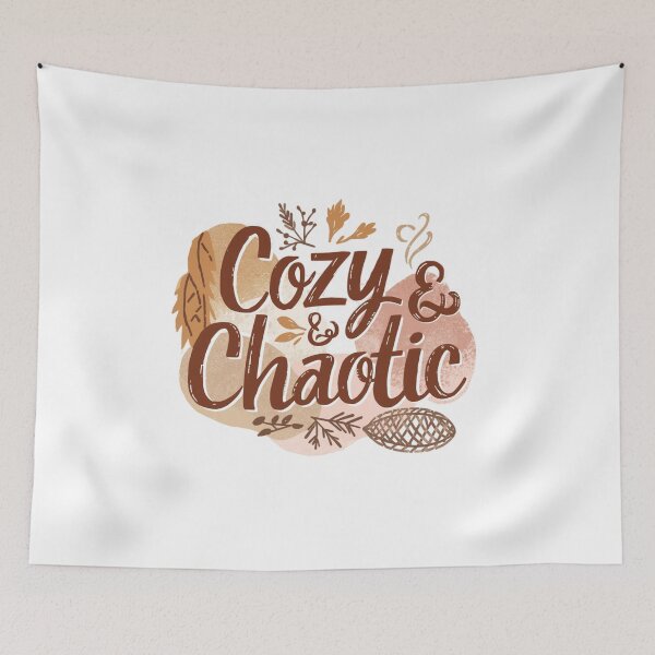 Item preview, Cozy & Chaotic Autumn Vibes Design. Aesthetic Fall Quote Art designed and sold by Aarvya Fashion Club ( A.F.C ).