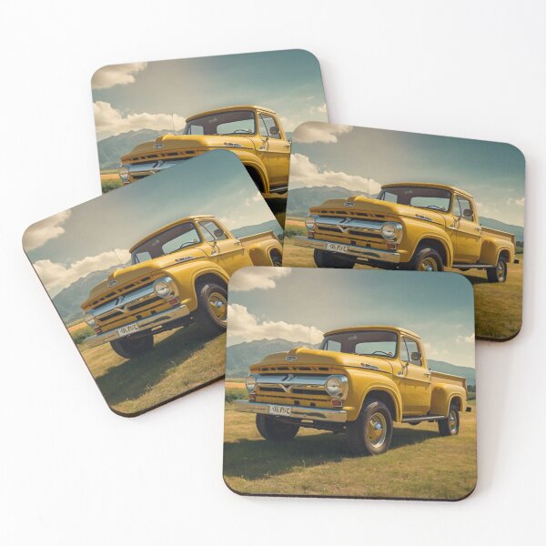 Item preview, Yellow Sunshine, Vintage 1965 Ford Truck in the Golden Field designed and sold by BlareBlare.