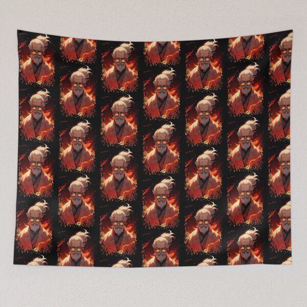 Item preview, Wise Old Japanese Sensei on Fire - Anime Wallpaper designed and sold by Hivron-Outfit.