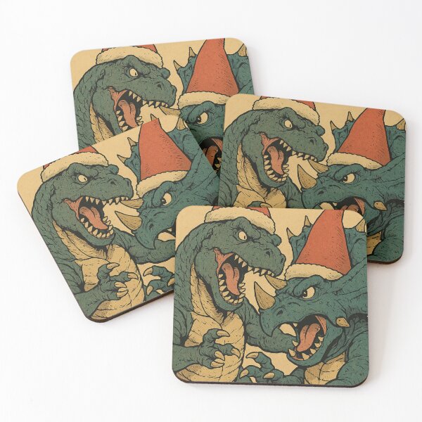 Item preview, Two dinosaurs fighting, spooky Christmas designed and sold by Mauswohn.