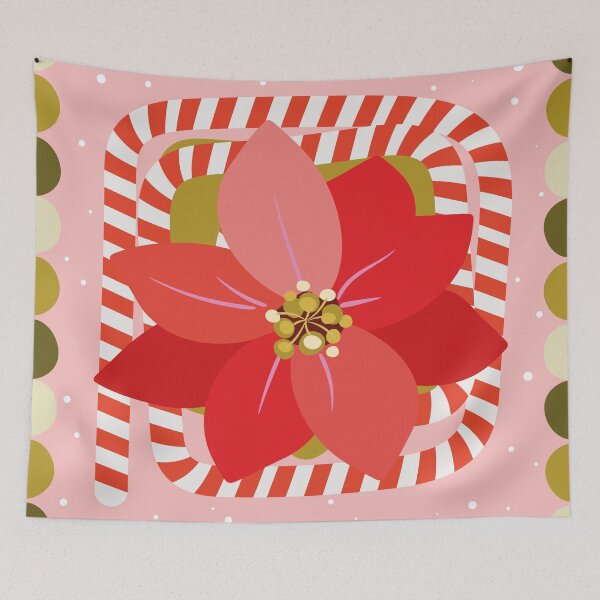 Item preview, Christmas poinsettia, print decoration,  abstract, happy new year, sticker, cover, design designed and sold by NatalkaP.