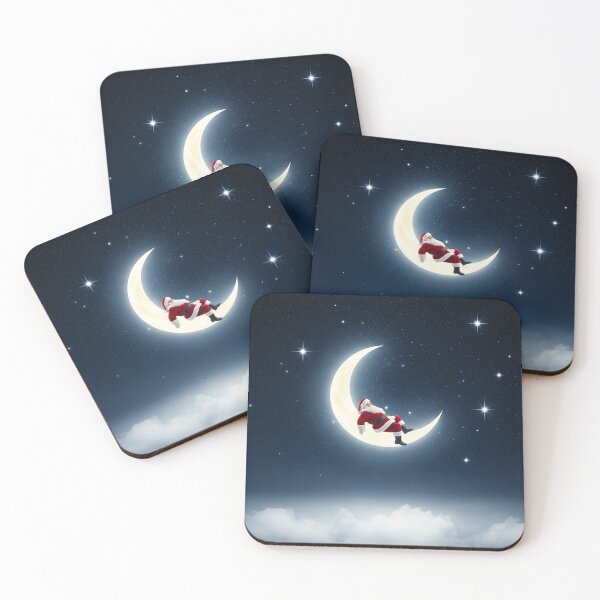 Item preview, Santa on the Moon – Magical Christmas Night Sky Illustration designed and sold by PixelVibe782.