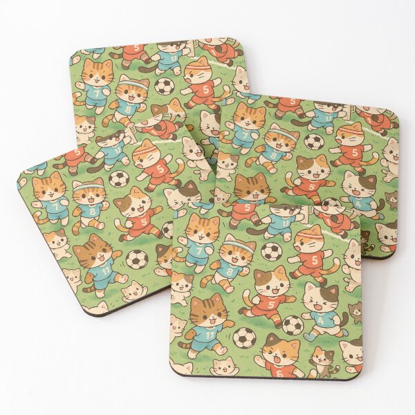 Item preview, Hidden object scene, kawaii cats playing football designed and sold by Mauswohn.