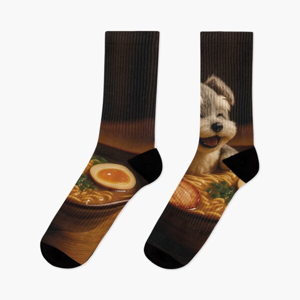 Item preview, Cute dog bathing in ramen designed and sold by Mauswohn.