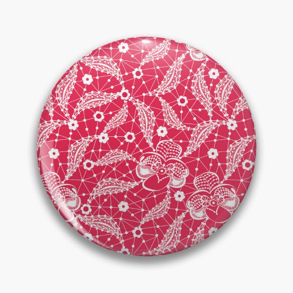 Item preview, White floral lace on red background  designed and sold by fuzzyfox.
