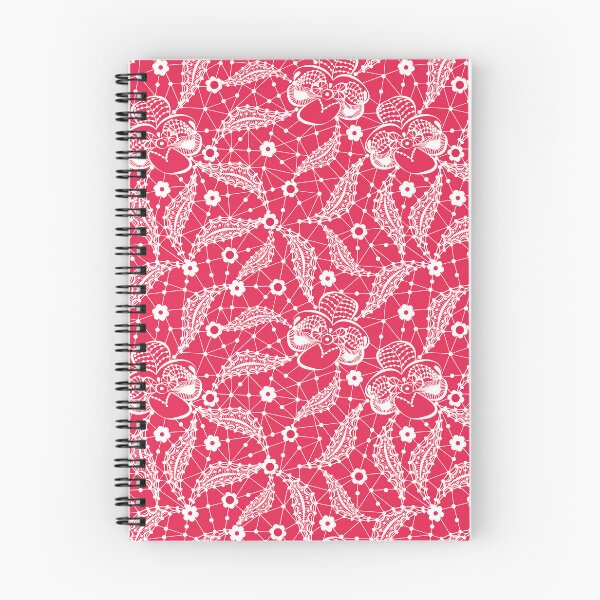 Item preview, White floral lace on red background  designed and sold by fuzzyfox.