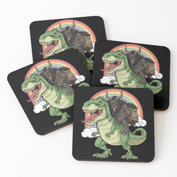 Item preview, Krampusaurus Rex – krampus riding dinosaur T-rex  designed and sold by SidTastic .