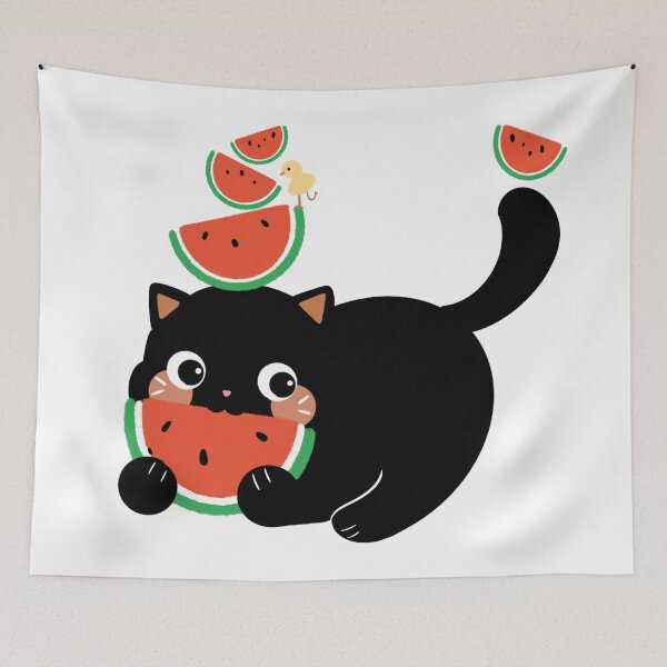 Item preview, Cutey Black Cat with Many Watermelons designed and sold by ImhStephanie421.