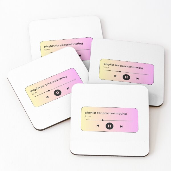 Item preview, playlist for procrastinating (music player) (yellow pink gradient version) designed and sold by Hi-kari.