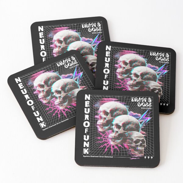 Item preview, NEUROFUNK  - Dnb 3 Glitch Skullz (White) designed and sold by Discothreadz.