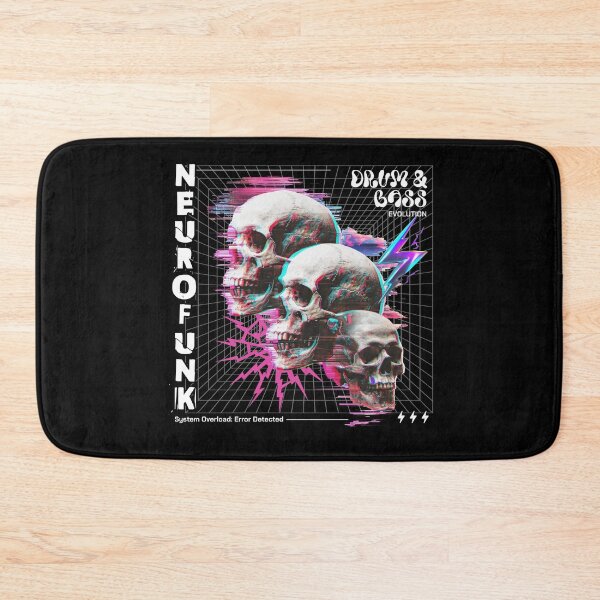 Item preview, NEUROFUNK  - Dnb 3 Glitch Skullz (White) designed and sold by Discothreadz.