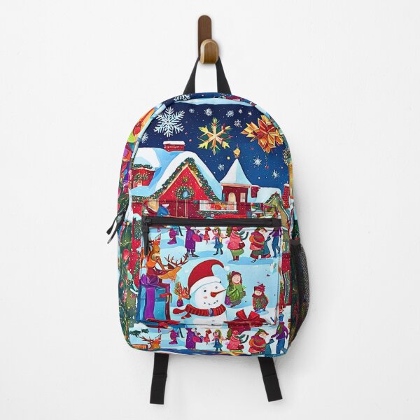 Item preview, Colorful Christmas market scene – Festive illustration with gifts and Christmas tree designed and sold by Spreesnake Design .