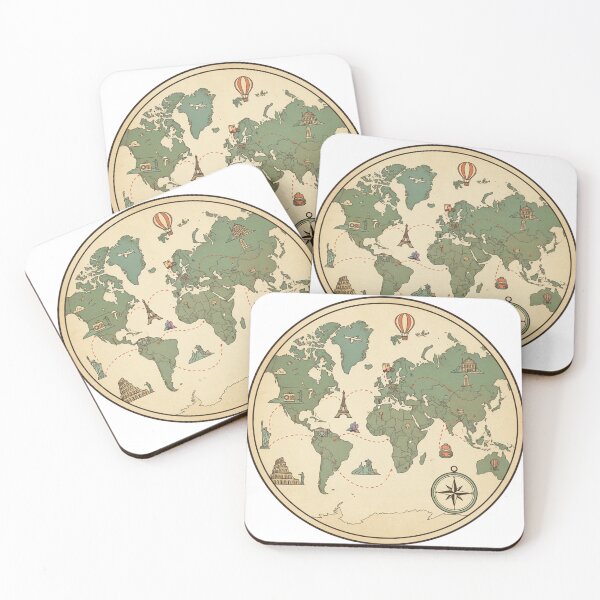 Item preview, Vintage World Travel Map Illustration designed and sold by GenzShoppingHub.