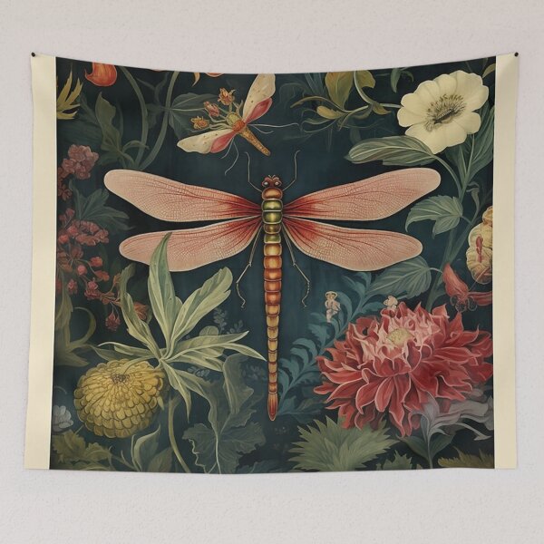 Item preview, Poster Anatomy William Morris Dragonfly and Garden Flowers designed and sold by ColemanOlmos.
