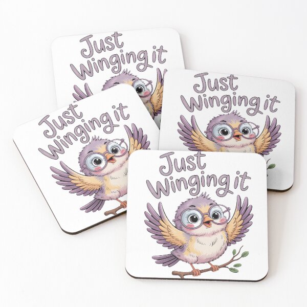 Item preview, Just Winging It – Funny Owl Quote Sticker designed and sold by Teenidesign .