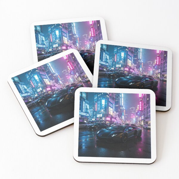 Item preview, Lamborghini - Rainy Tokyo Street At Night (Neon) designed and sold by TajSprinklz.