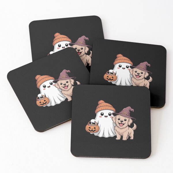 Item preview, Ghost Golden Retriever Dog Walking Halloween Spooky designed and sold by Jadiantukora.