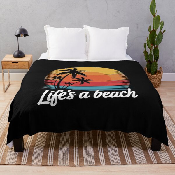 Item preview, Life's a Beach Funny Retro Palm Tree Vacation Summer gifts designed and sold by AvagondaMind.