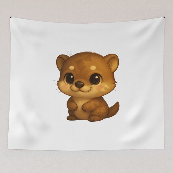 Item preview, GeoCuddle Otter – Cute Geometric Baby Otter Illustration designed and sold by GeoWild Designs.
