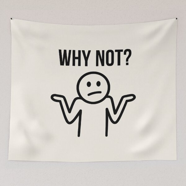 Item preview, Why Not Shrug Doodle Funny Question Mark Design designed and sold by SplashTastic.