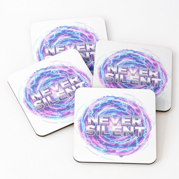 Item preview, NEVER SILENT – Bold Electric Energy Typography designed and sold by Happyfreedom.