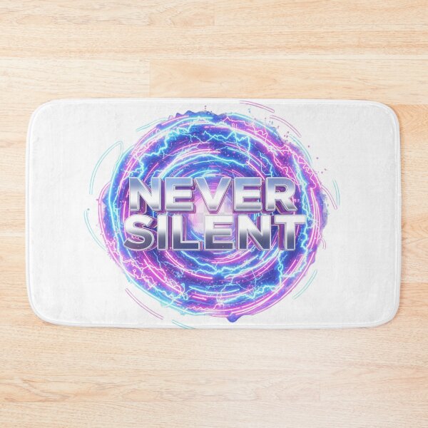 Item preview, NEVER SILENT – Bold Electric Energy Typography designed and sold by Happyfreedom.
