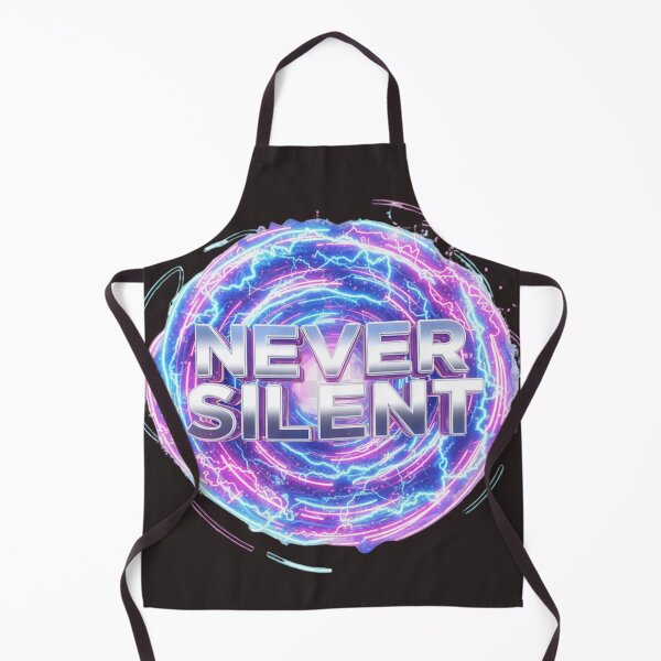 Item preview, NEVER SILENT – Bold Electric Energy Typography designed and sold by Happyfreedom.