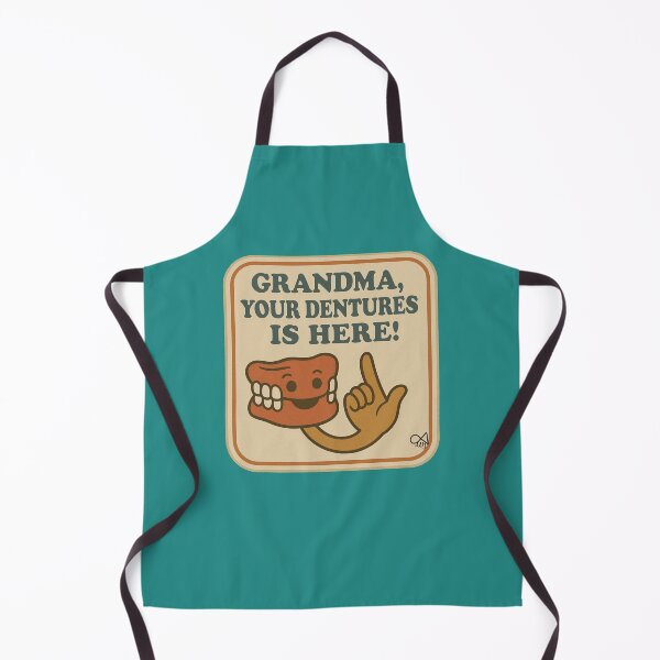 Item preview, LaMaisonOfMY NAGGING STICKERS COLLECTION “Grandma, Your Denture Is Here!” On Green designed and sold by LaMaisonOfMY.