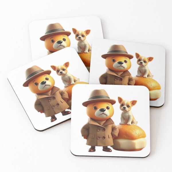Item preview, Detective Muffin and Bread Pudding – Cute Duo designed and sold by ReineDingo.
