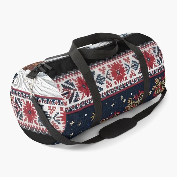Item preview, Romanian Folk Christmas Embroidery – Santa’s Sleigh Over a Snowy Village designed and sold by Maximilianos.