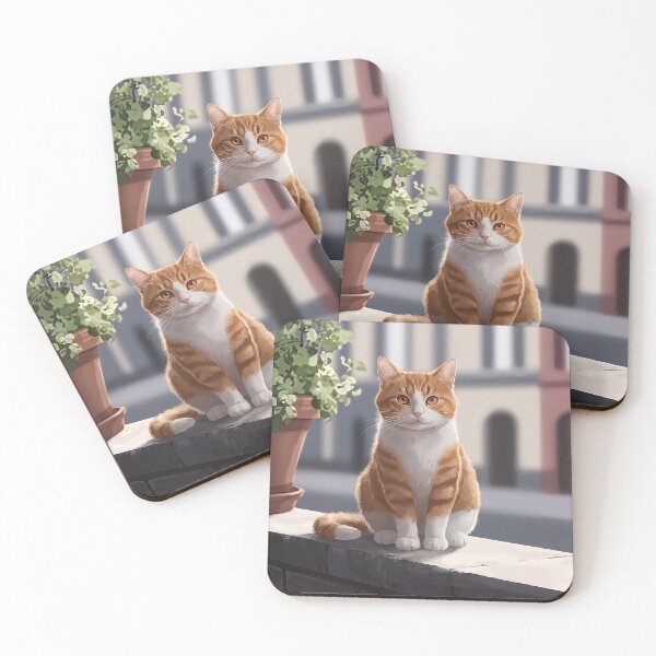 Item preview, Cat sitting on a wall designed and sold by Palatinasart.