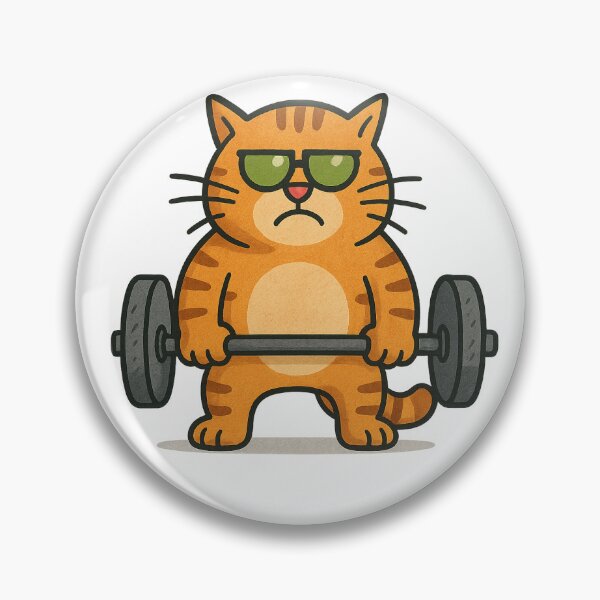 Item preview, Yoko the Strong Cat – Funny Weightlifting Gym Cartoon designed and sold by YokoByIngoErno.