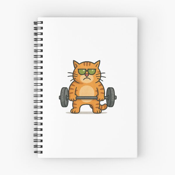 Item preview, Yoko the Strong Cat – Funny Weightlifting Gym Cartoon designed and sold by YokoByIngoErno.