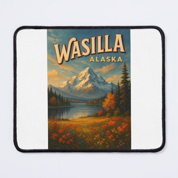 Item preview, Wasilla Lakeside Wildflowers and Alaska Peaks designed and sold by Places On Earth.