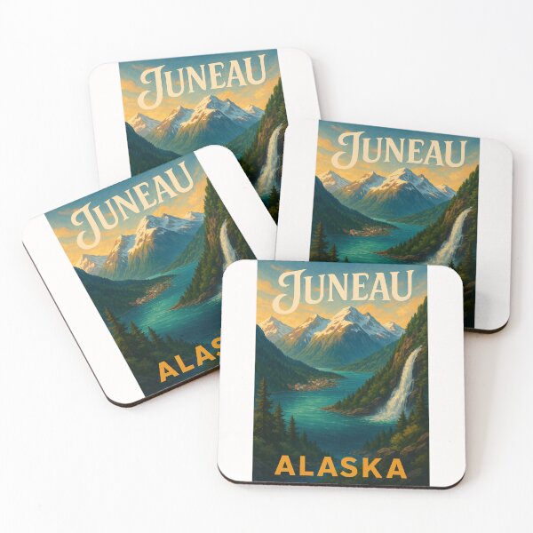 Item preview,  Juneau Mountains and Coastal Waterfall, Alaska designed and sold by Places On Earth.