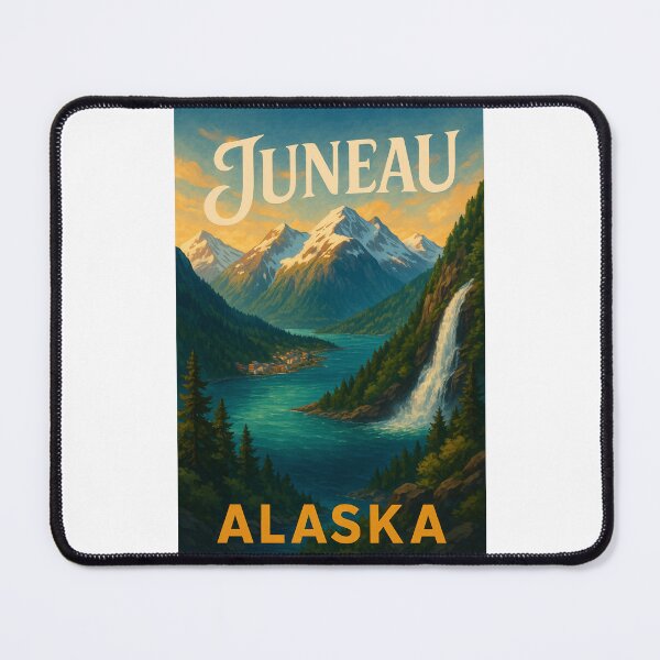 Item preview, Juneau Mountains and Coastal Waterfall, Alaska designed and sold by Places On Earth.